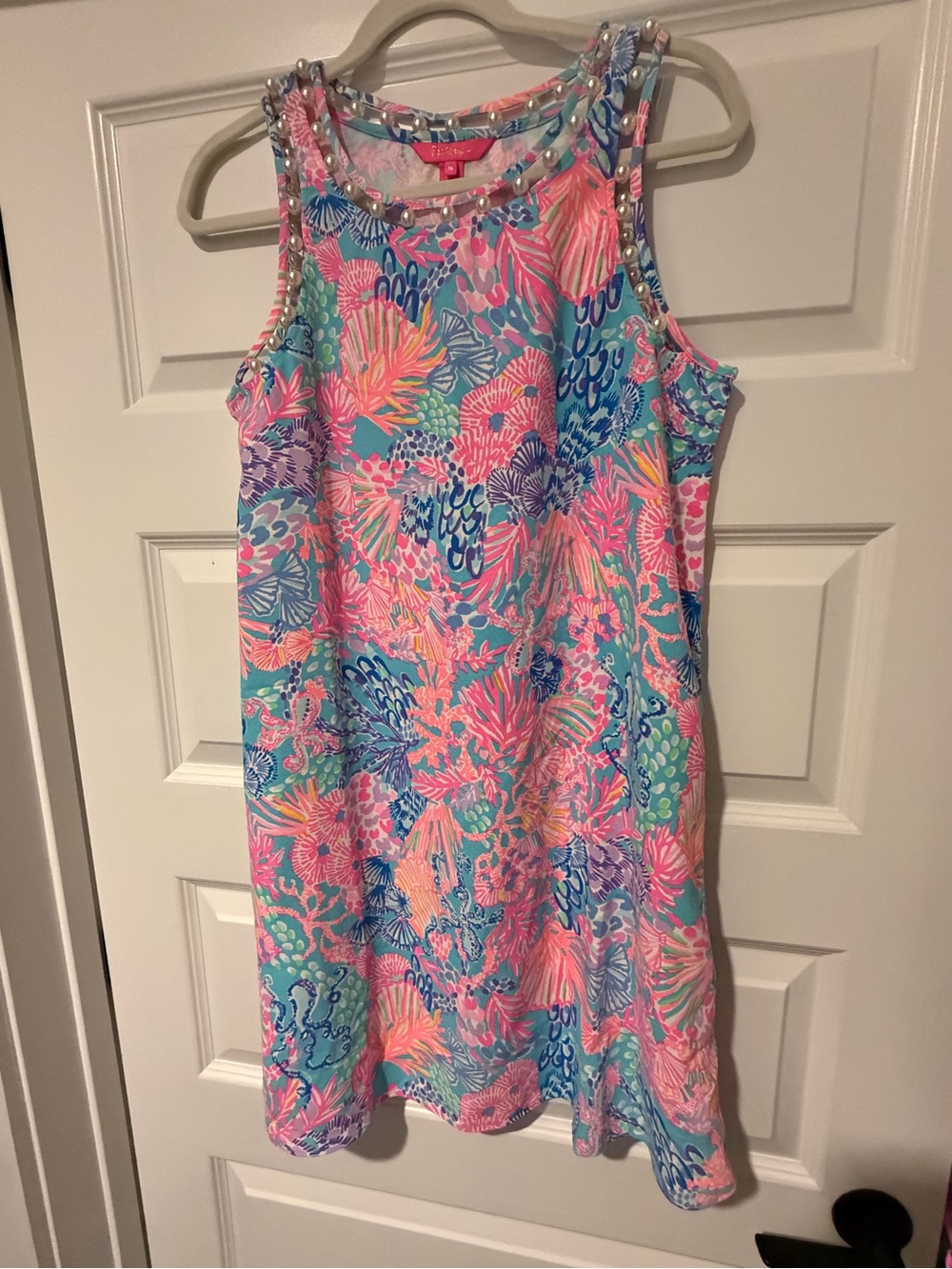 Lilly Pulitzer Jackie Shift Dress with Pearl Accent, Splendor in the Sand, NWT